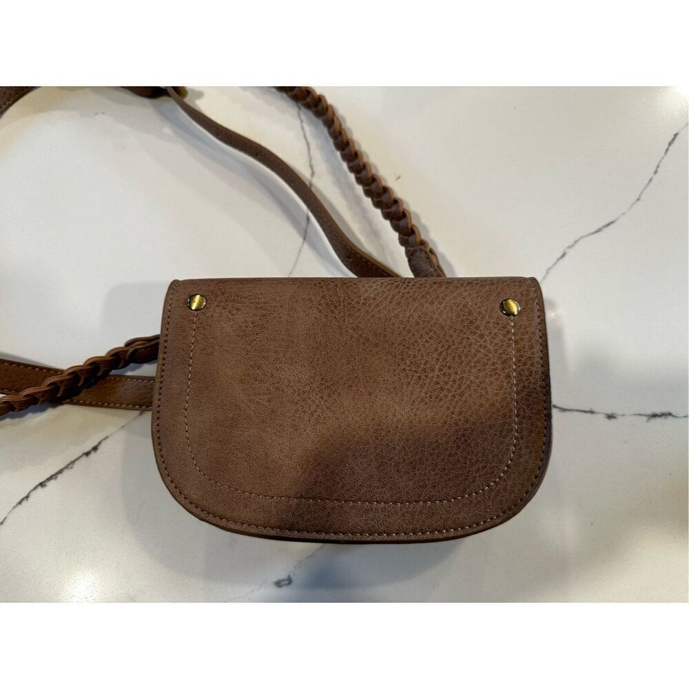 Anthropologie Hazel Convertible Belt Braided Crossbody Bag Leather